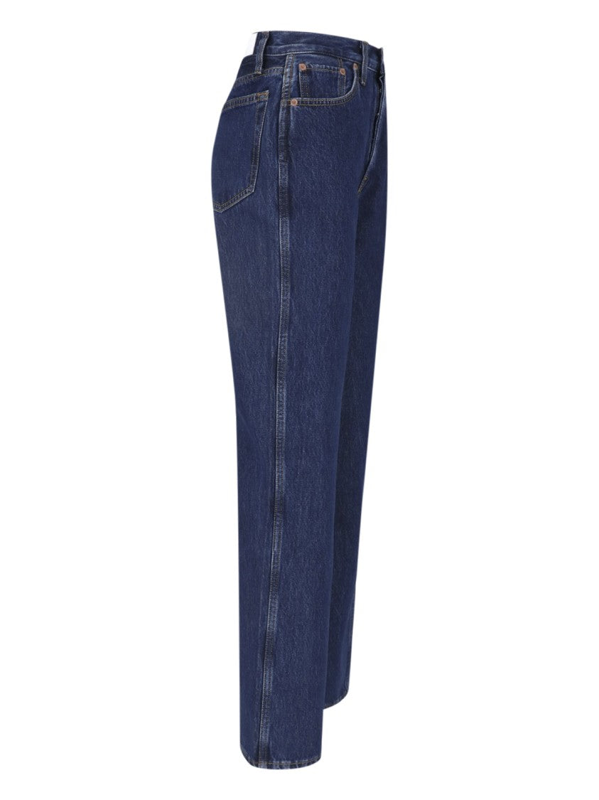 Re/Done Blue Denim Straight-Leg Jeans