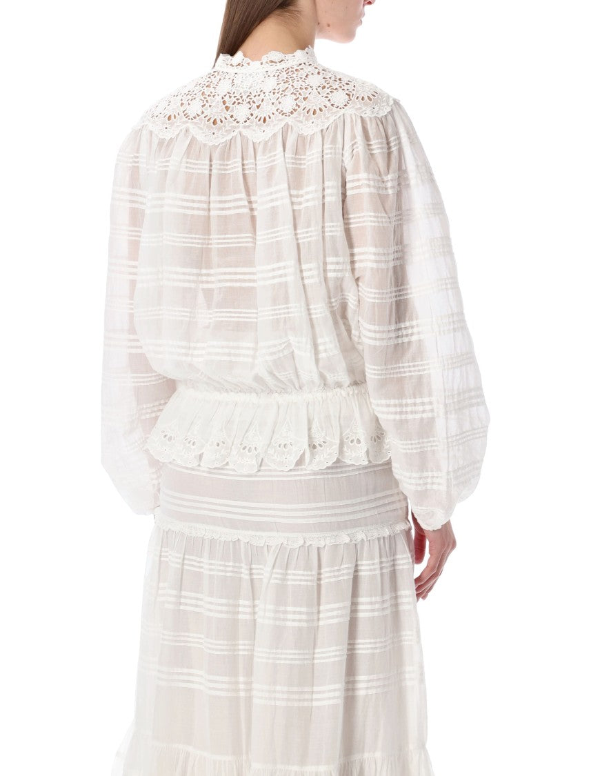 Isabel Marant Étoile Polly Organic Cotton Lace Blouse