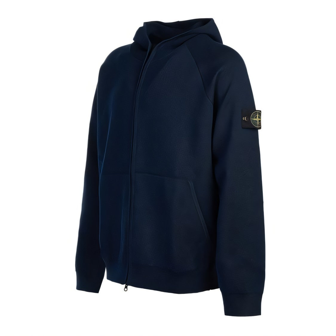 Stone Island Hooded Black Sweatshirt With Zipper