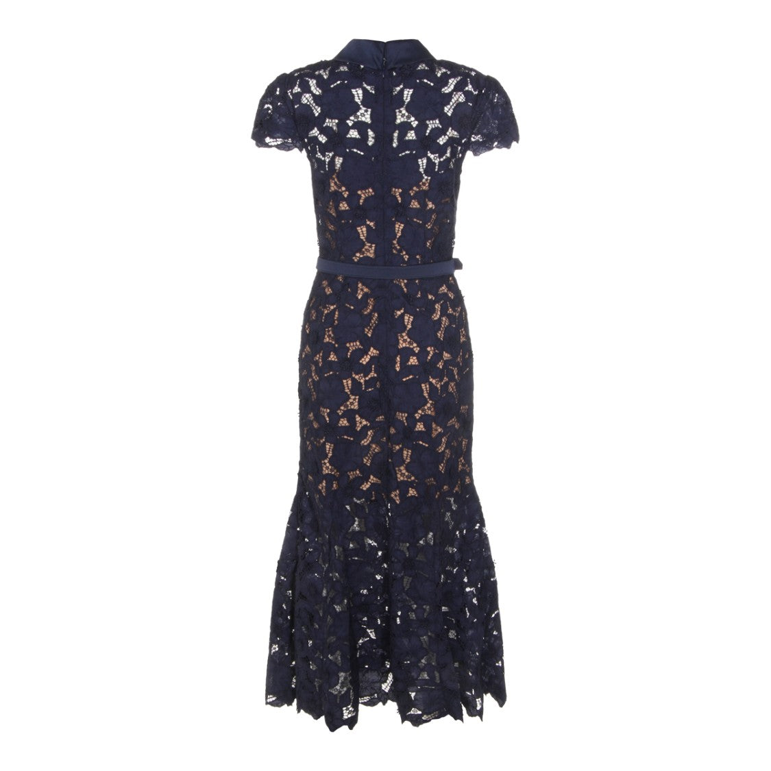 Self-Portrait Navy Sheer Shirt Dress