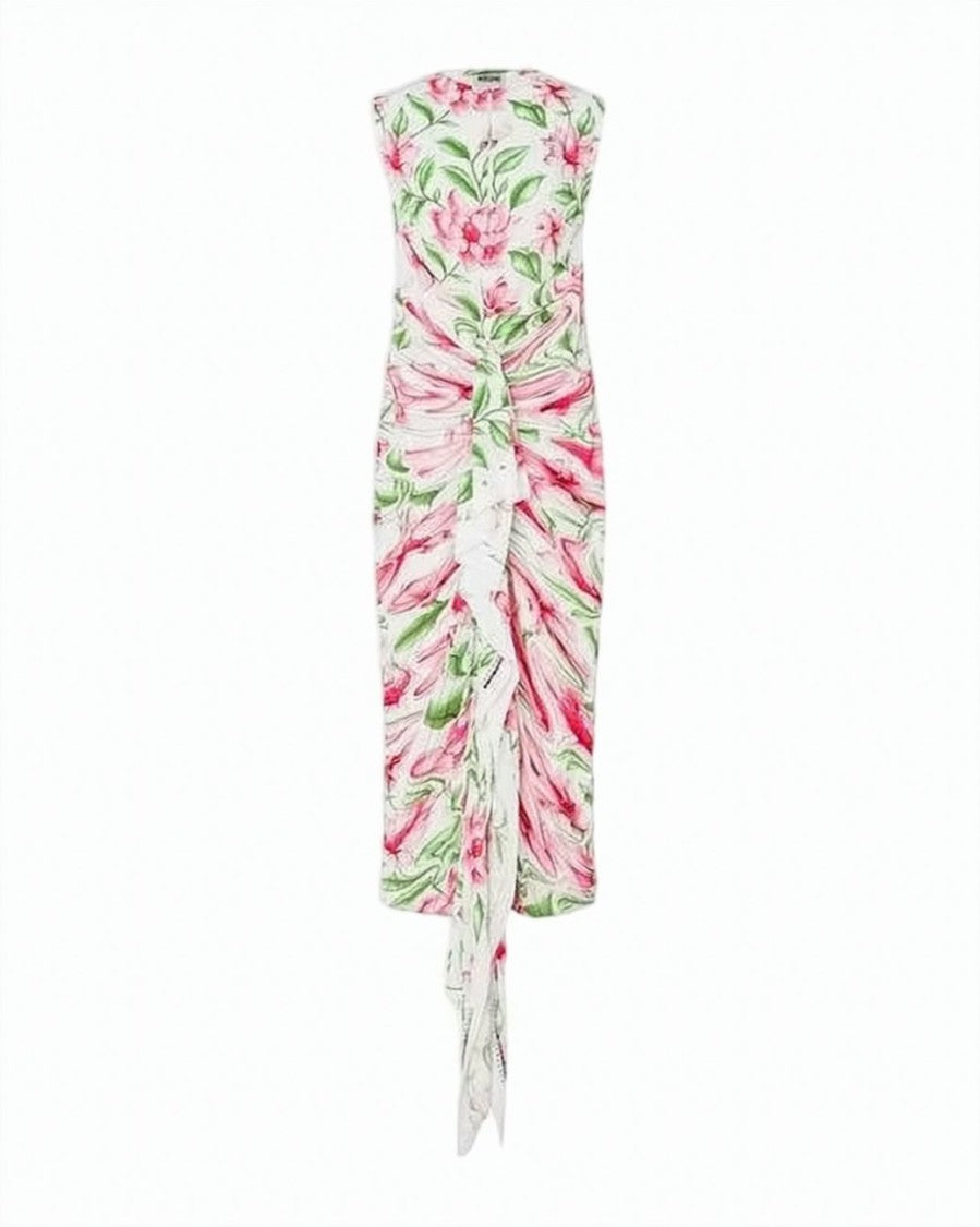 Moschino Maxi Dress With Cascading Ruffle Detail