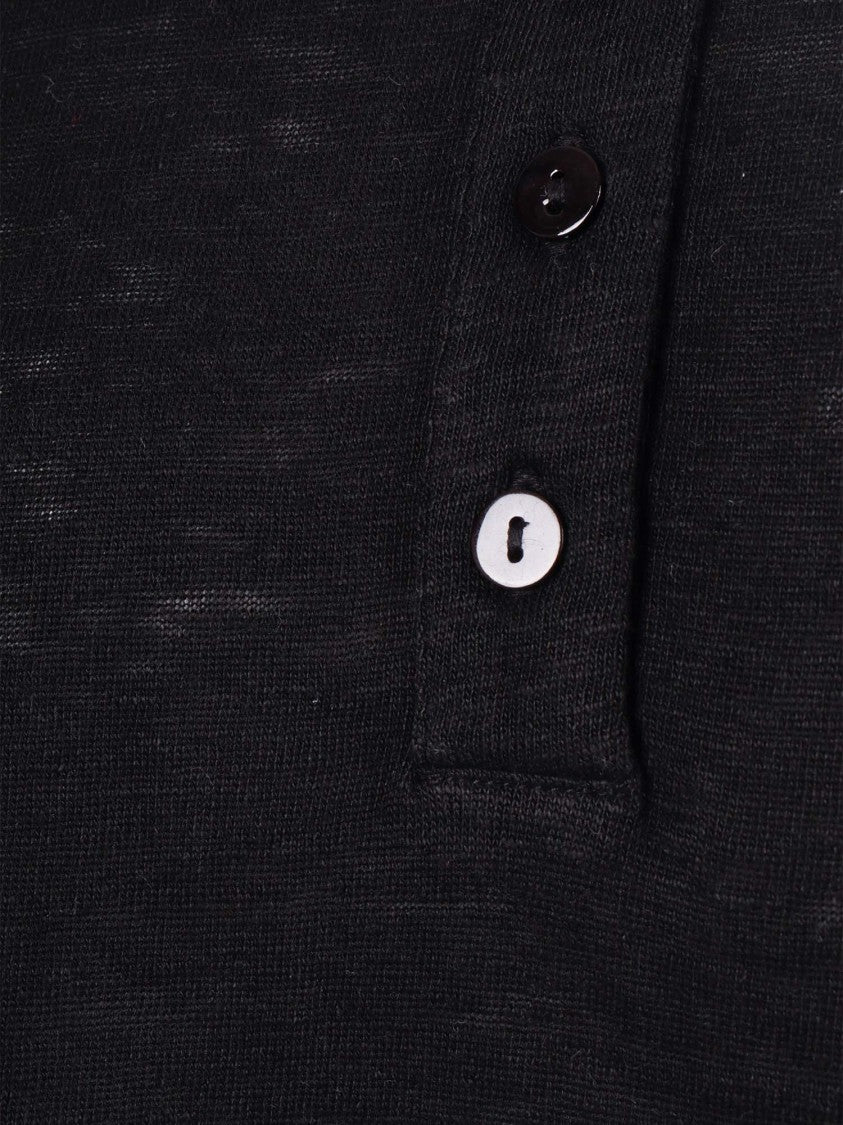 Kangra Cashmere Linen Jersey Button Serafino Top