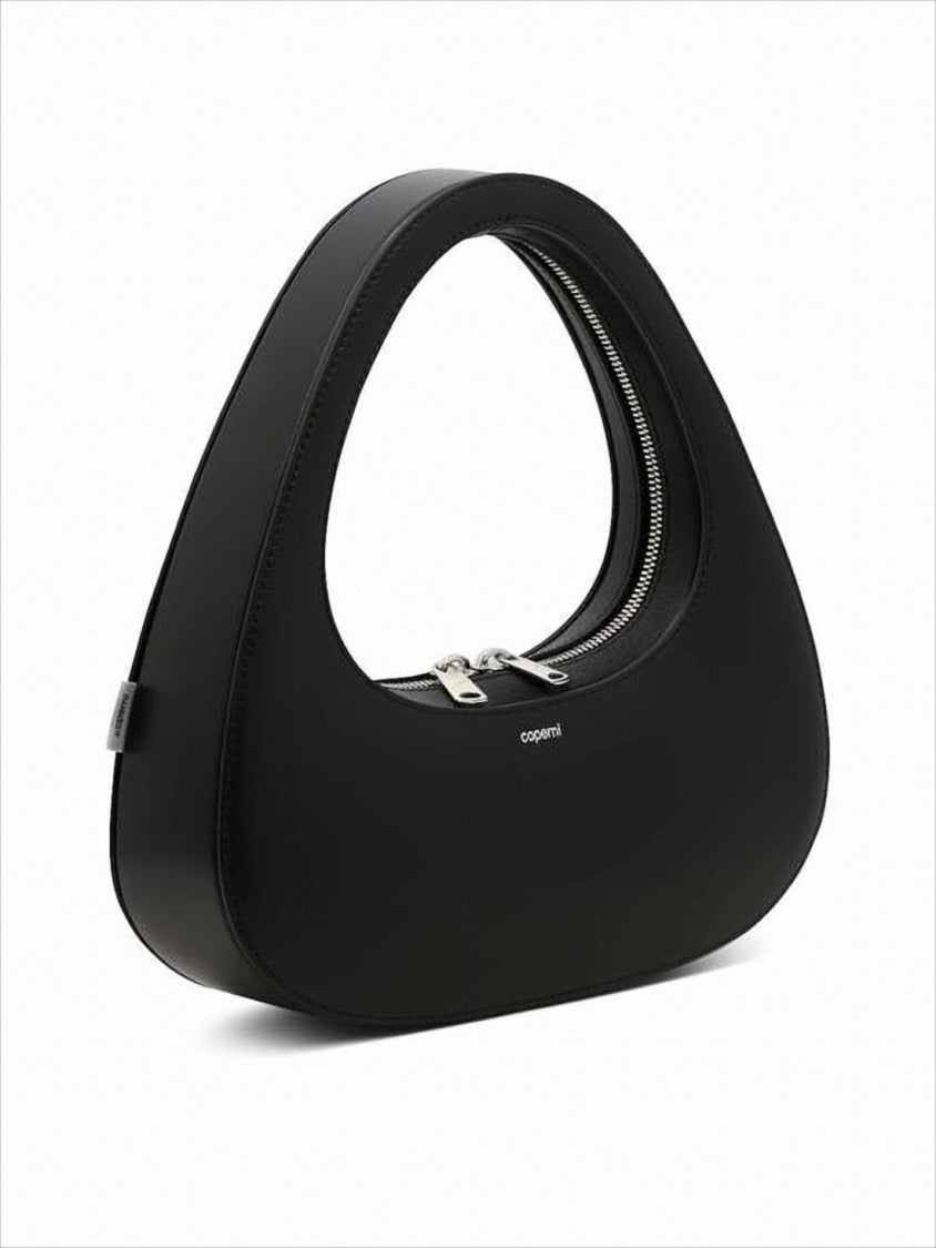 Coperni Triangular-Shaped Black Leather Tote Bag