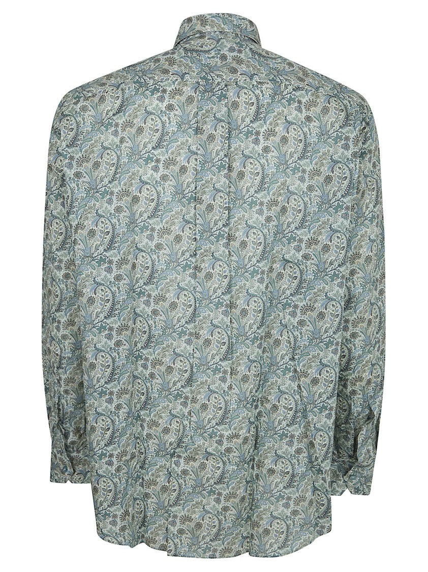 Etro Cotton Casual Shirt With Intricate Paisley Print