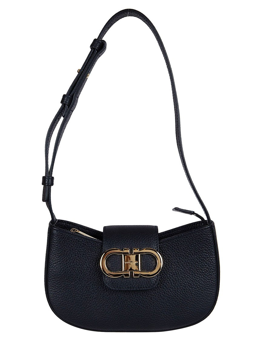 Ferragamo Textured Leather Minibag With Gancini Ornament