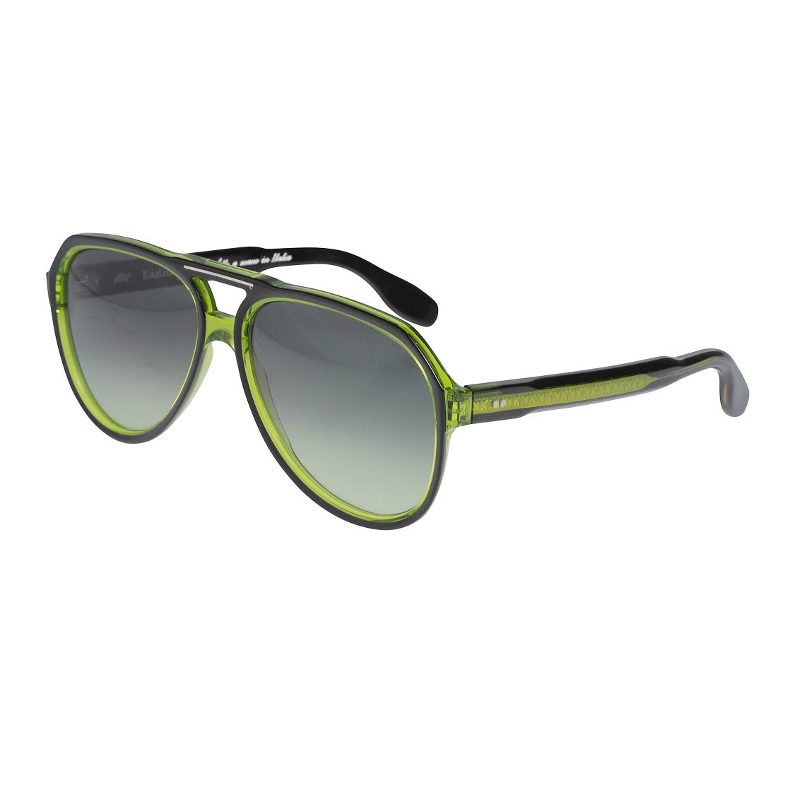Kador Big Pilot Translucent Green Aviator Sunglasses With Gradient Lenses