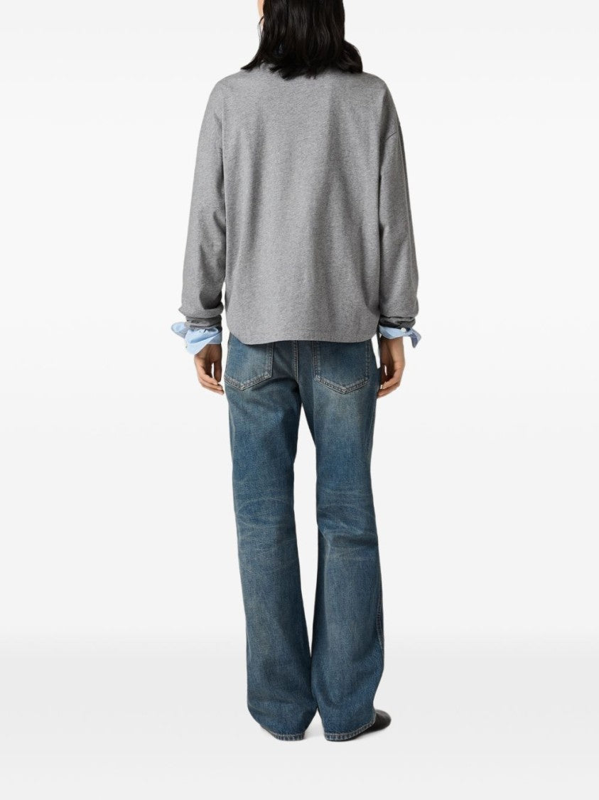 Miu Miu Wide-Leg Denim Five-Pocket Jeans