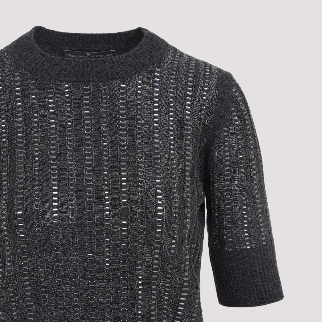 Ermanno Scervino Grey Virgin Wool Pullover
