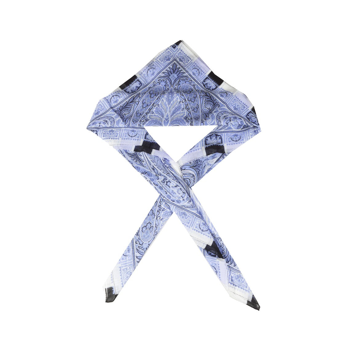 Etro Light Blue Silk Shawl With Paisley Print