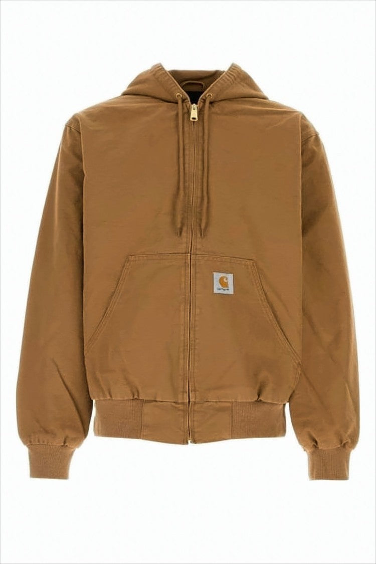 Carhartt Wip Hooded Brown Organic Cotton Jacket