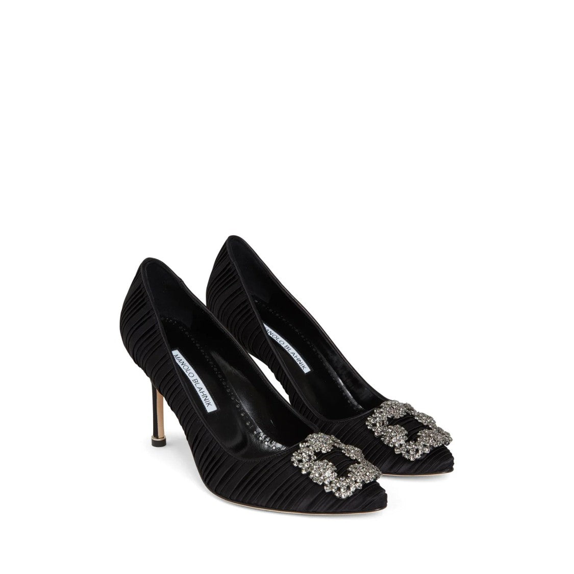 Manolo Blahnik Hangisi 90 Pleated Satin Pumps