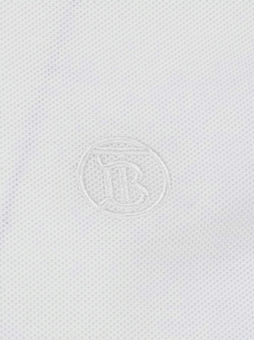 Burberry Short-Sleeve Polo Shirt With Tonal Embroidery And Checkered Detail
