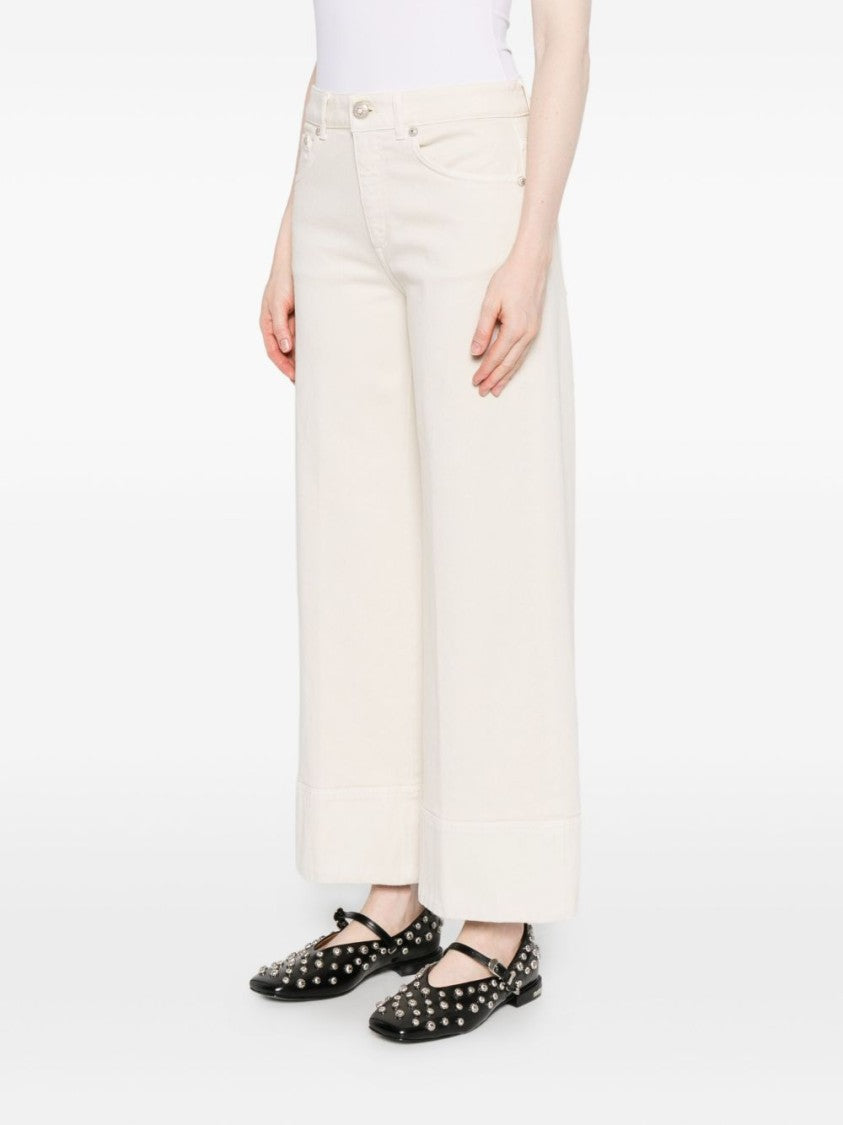 Dondup Cropped Wide-Leg Jeans With Cuffed Hem