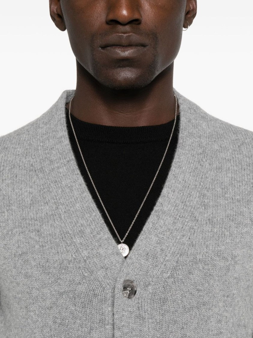 Daniele Fiesoli Tailored Grey Wool Cardigan With Classic V-Neck