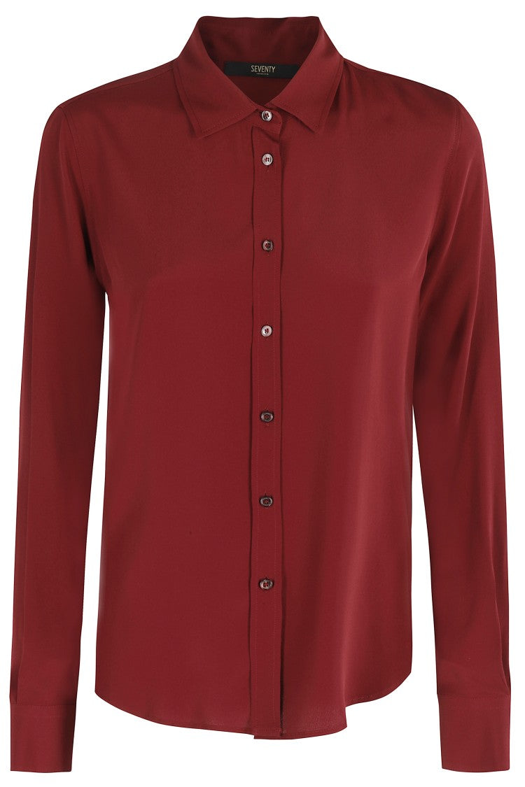Seventy Bordeaux Long-Sleeved Shirt With Regular Collar
