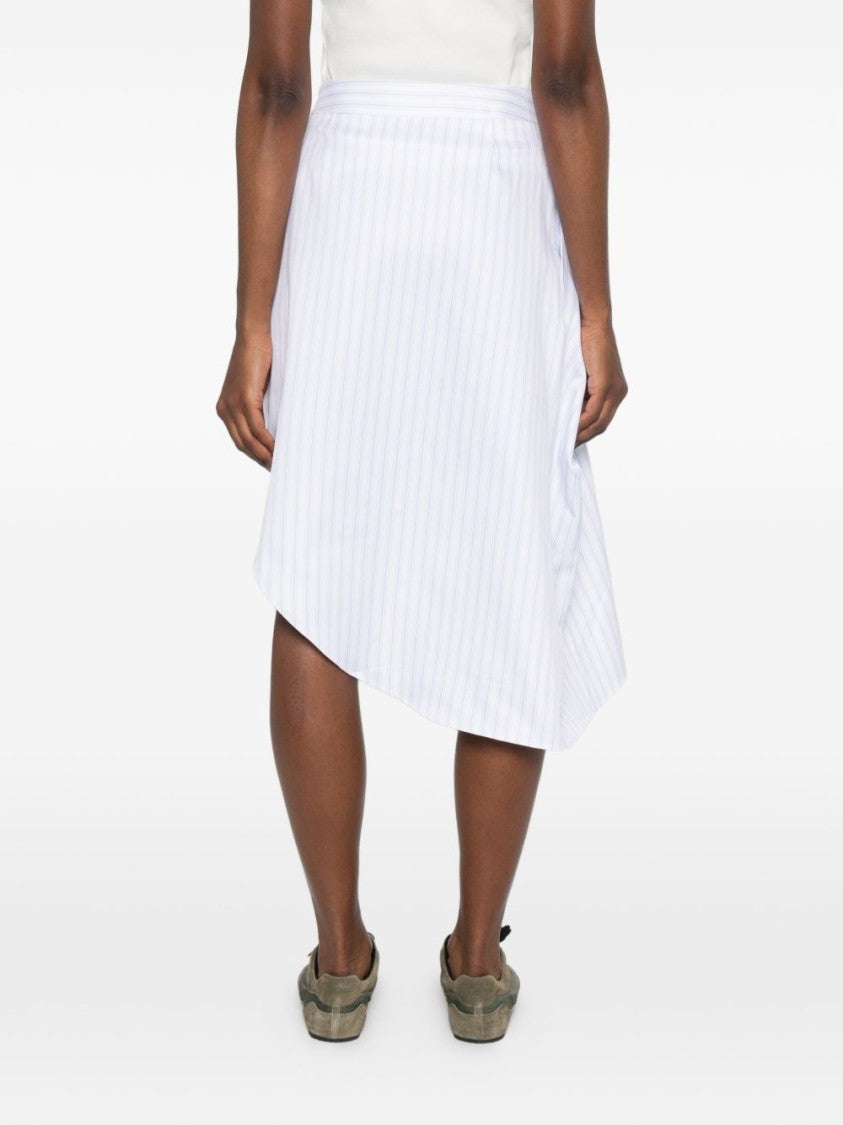 J. W. Anderson Blue Asymmetrical Midi Striped Draped Skirt