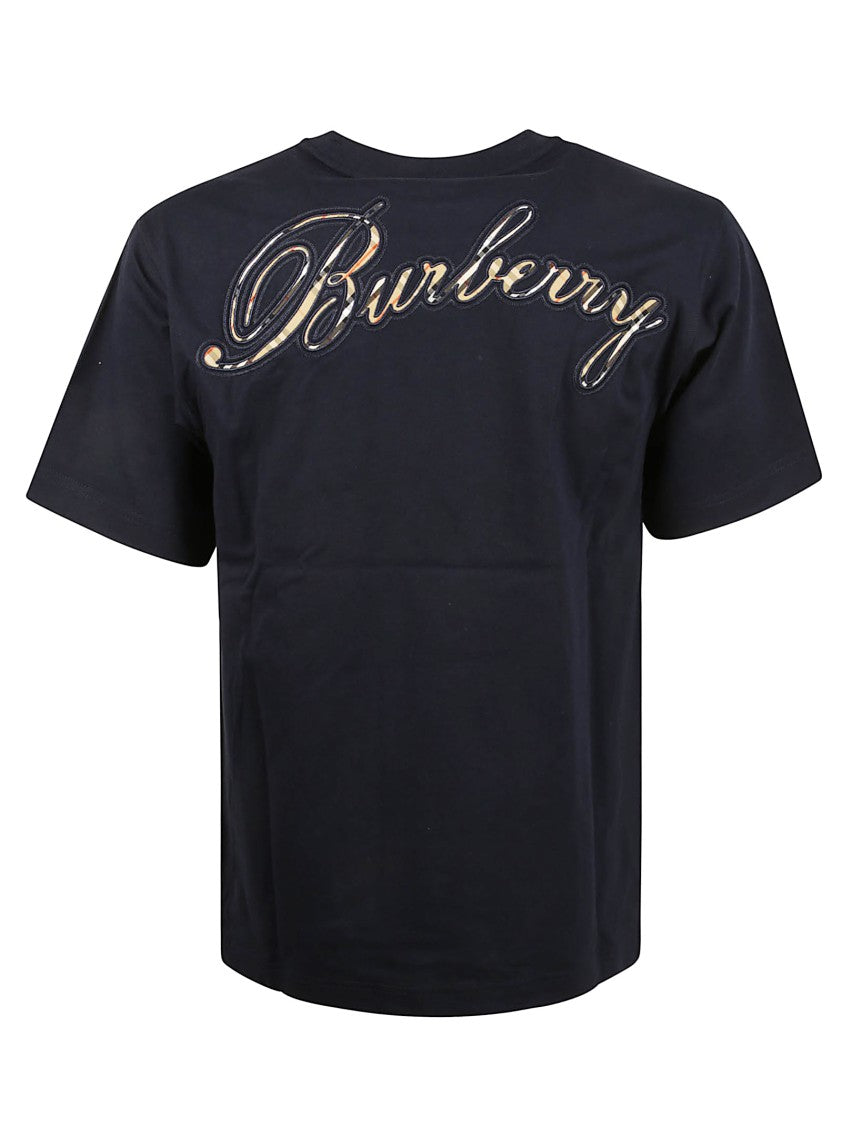 Burberry Classic Navy T-Shirt With Embroidered Logo