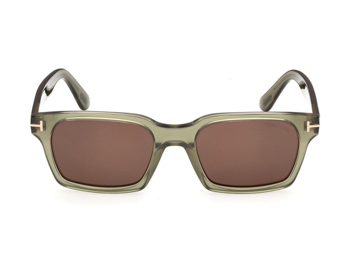 Tom Ford Ft1403 Gold Accent Oversized Acetate Square Sunglasses
