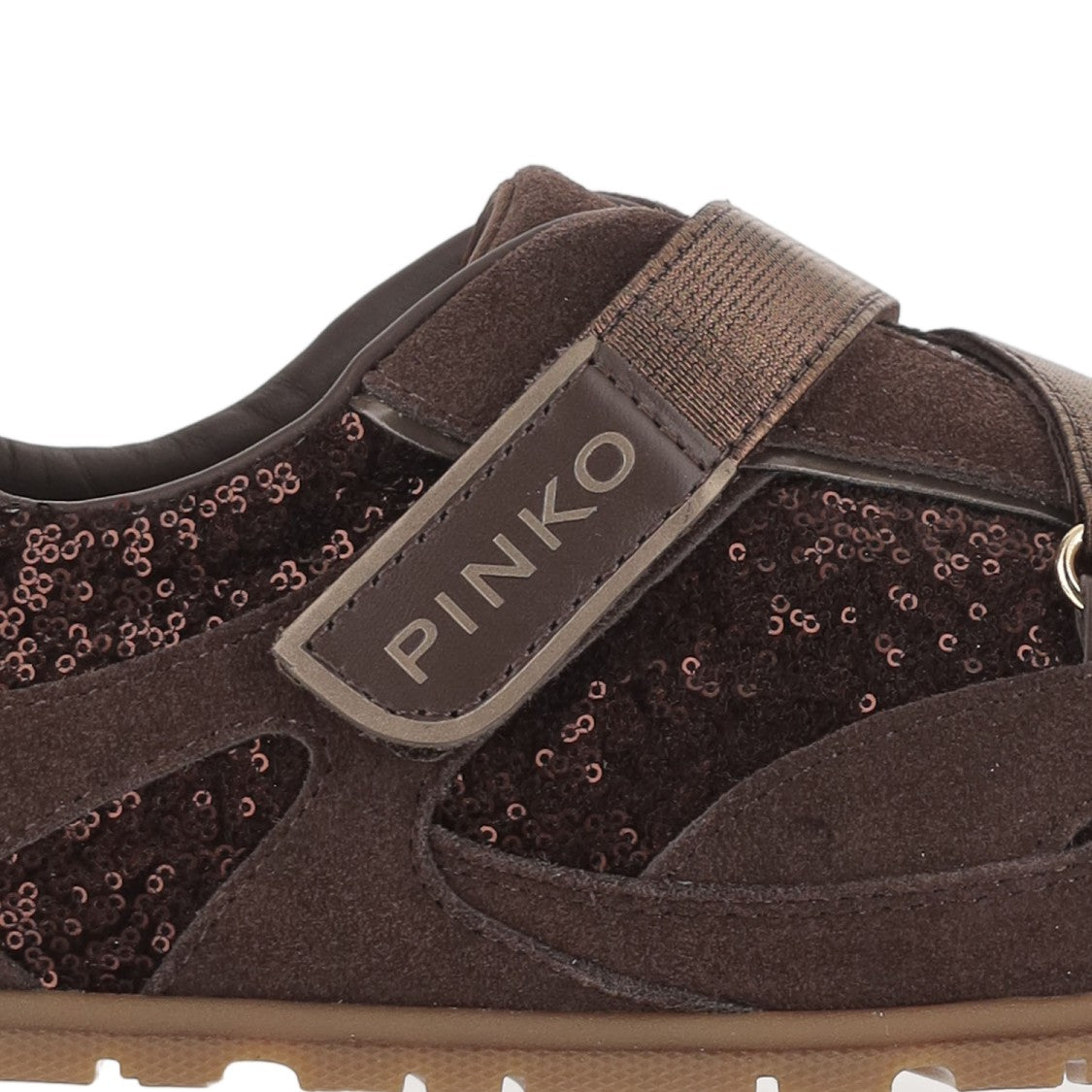 Pinko Brown Yulia 03 Sequined Sneakers