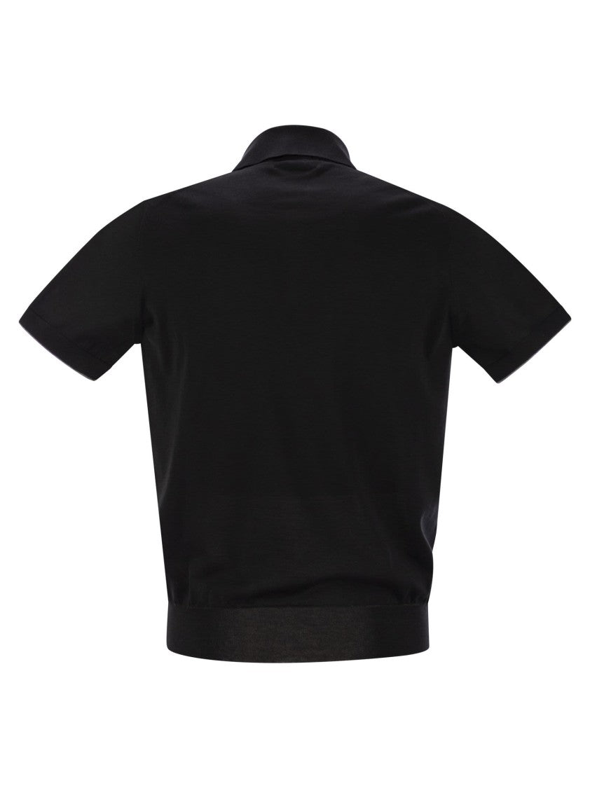 Brunello Cucinelli Lightweight Cotton Knit Polo Shirt