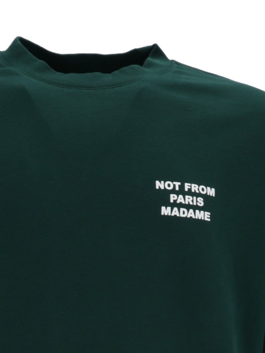 Drôle De Monsieur Dark Green Bold Slogan T-Shirt