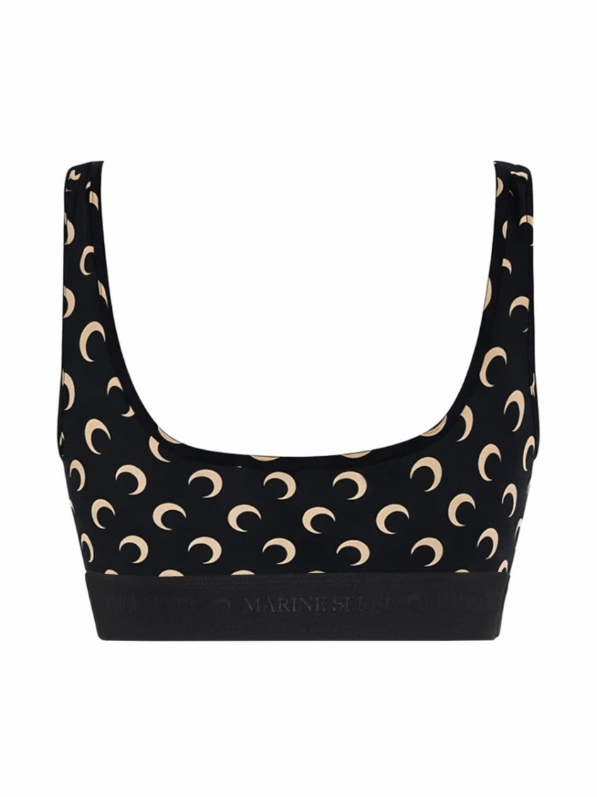 Marine Serre Black Crescent Moon Motif Top