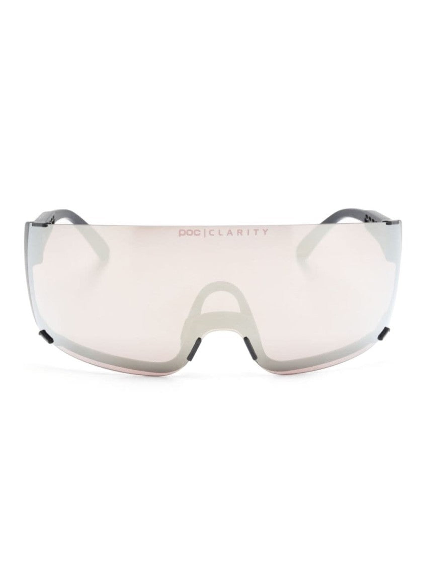 Poc Matte Finish Shield Cycling Sunglasses With Interchangeable Frame