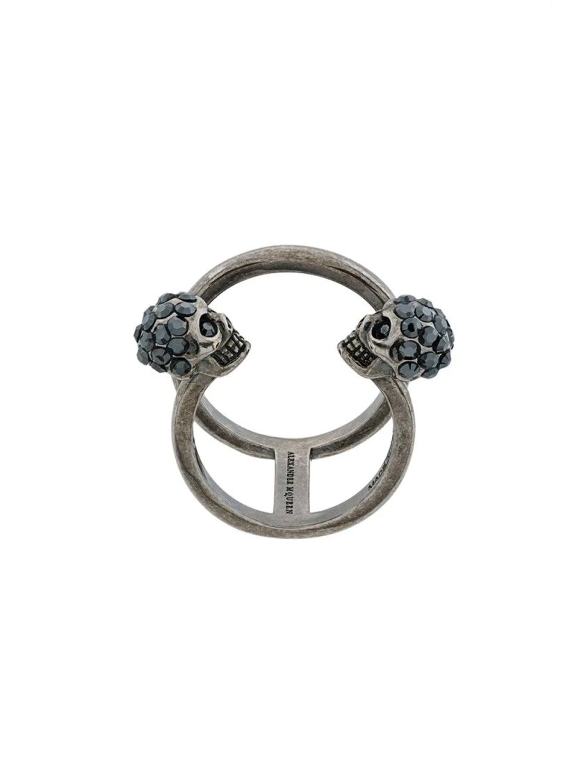 Alexander Mcqueen Double Skull Thin Ring