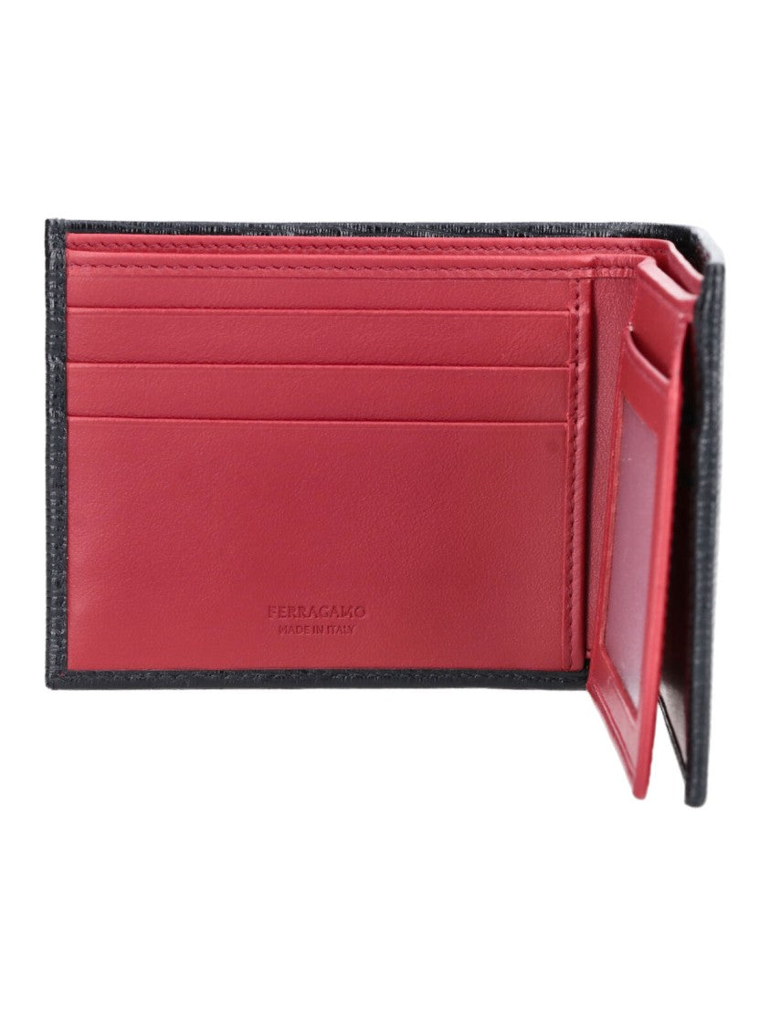 Ferragamo Black Gancini Leather Bi-Fold Wallet