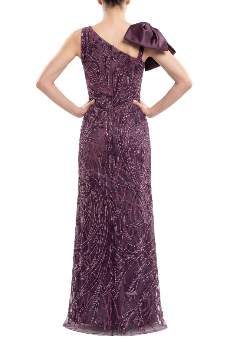 Saiid Kobeisy Asymmetrical Embroidered Dress With Bow