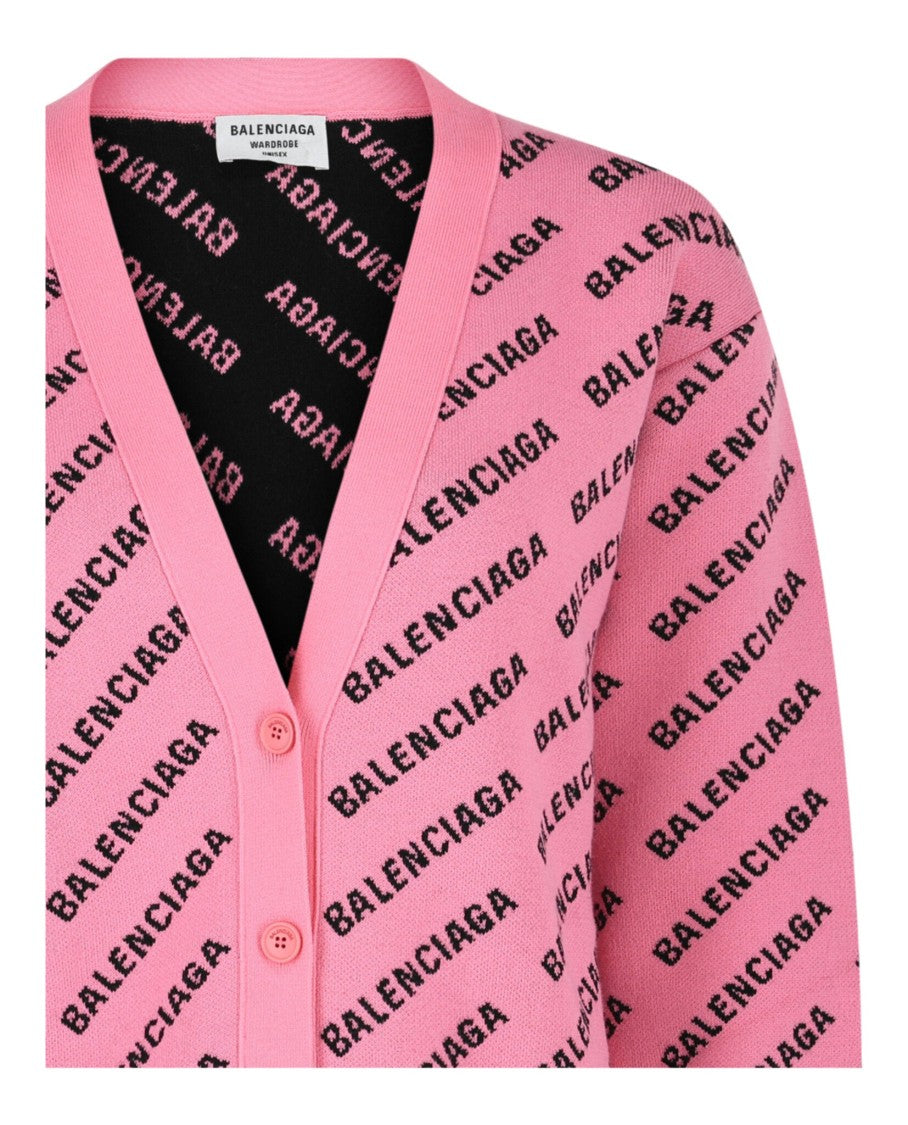 Balenciaga Allover Logo Cardigan