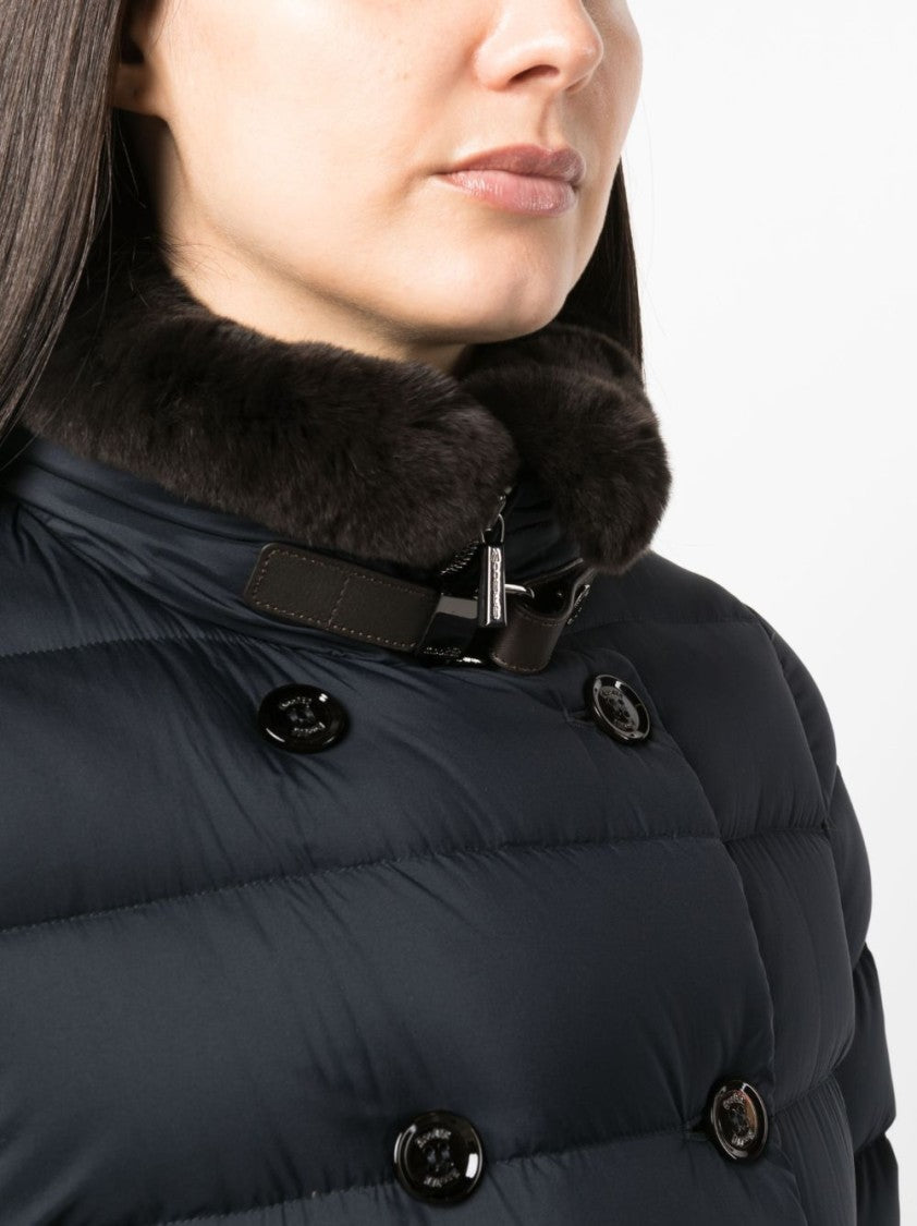 Moorer Double Breasted Long Down Jacket Longan