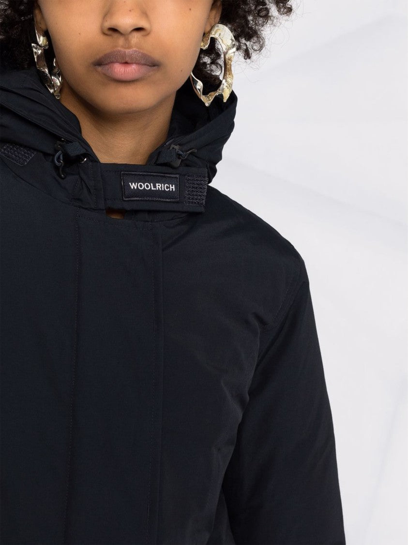Woolrich Arctic Raccoon Fur-Trim Cotton-Blend Parka - Black