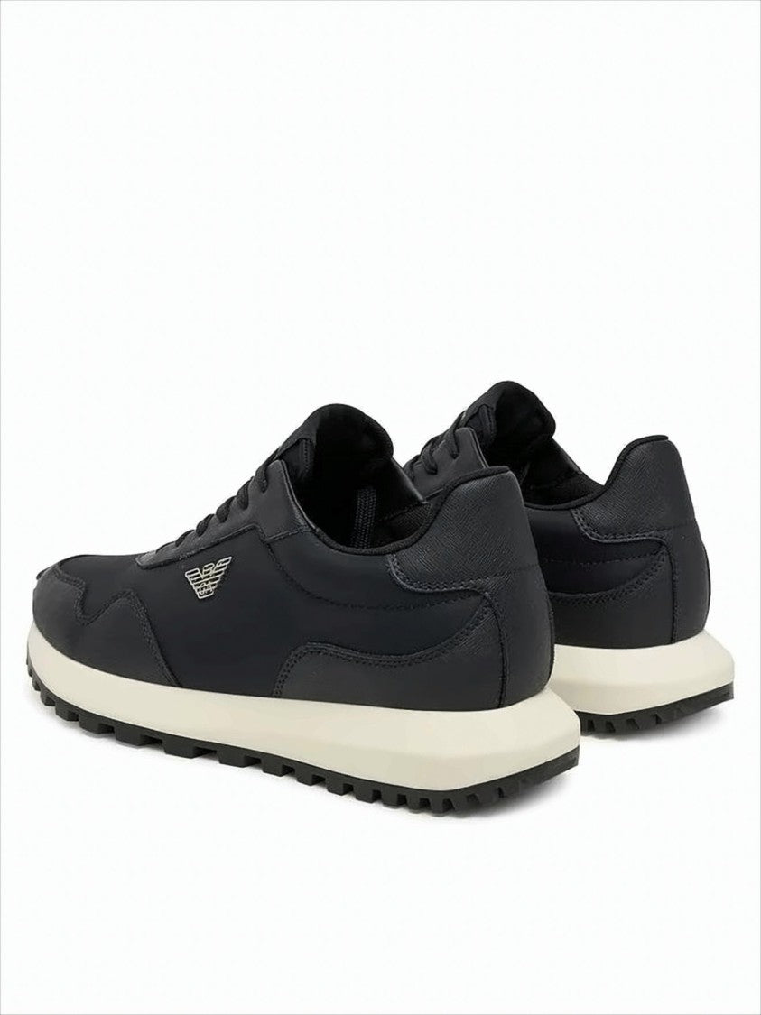 Emporio Armani Eagle Plaque Shoes Crafted From Recycled Nylon