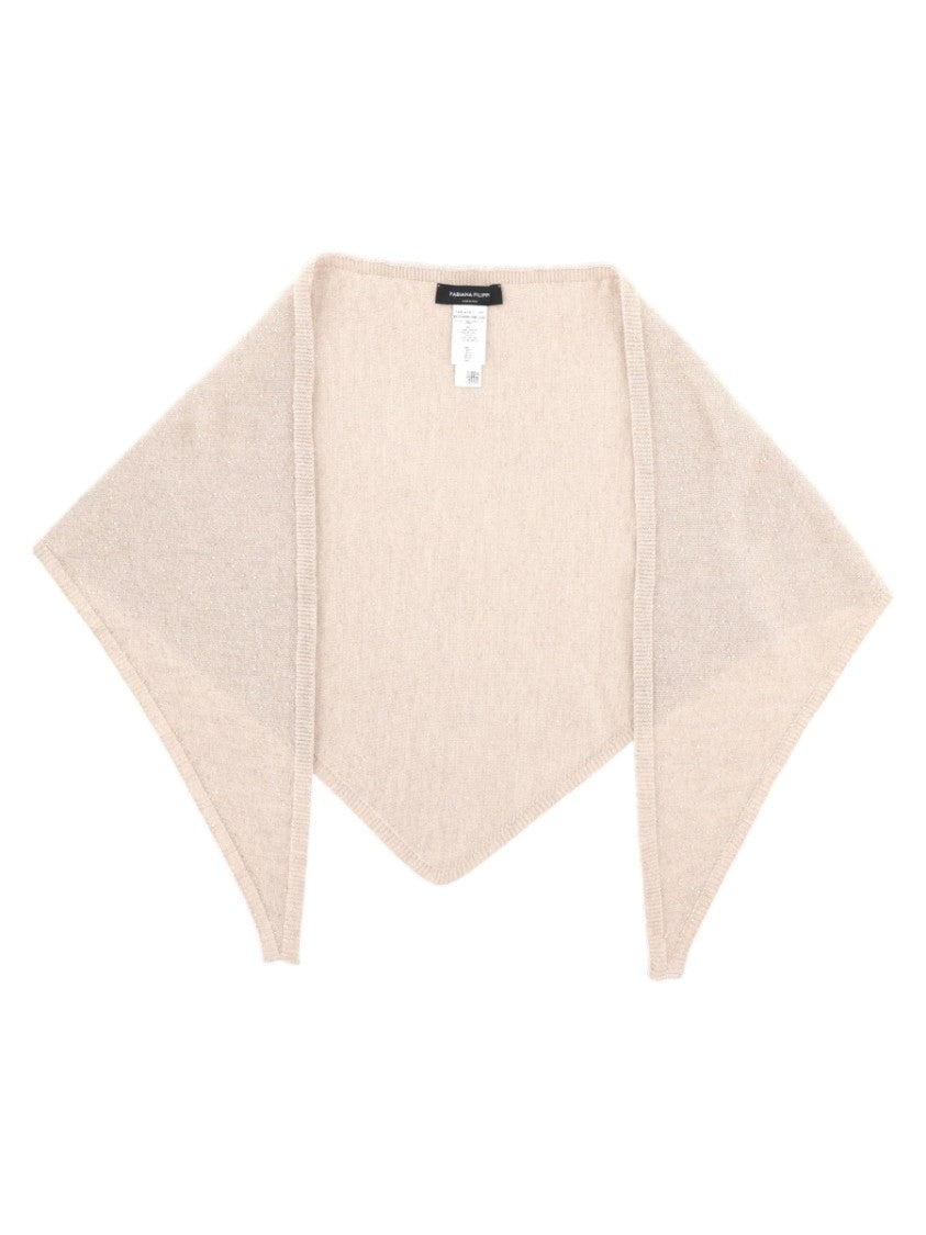 Fabiana Filippi Beige Triangular Wrap Virgin Wool-Blend Hat