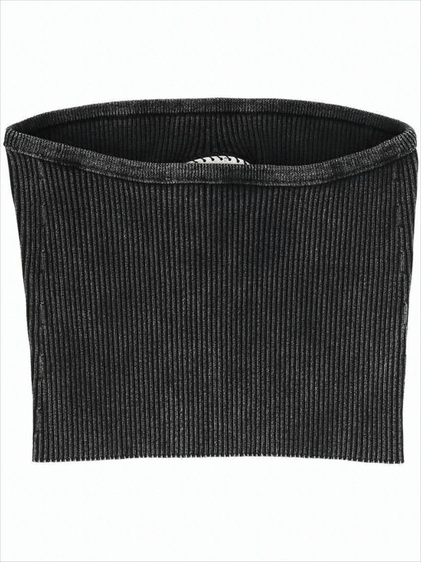 Diesel Ribbed Strapless Crop Top