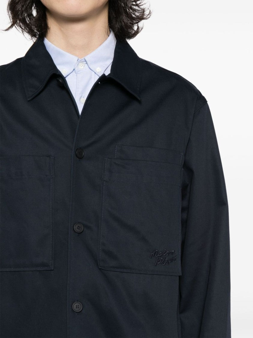 Maison Kitsuné Navy Blue Cotton Shirt