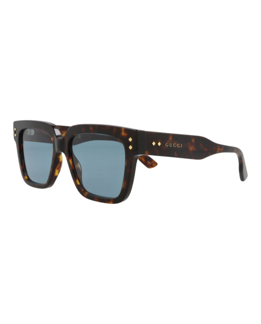 Gucci Square-Frame Acetate Sunglasses With Tortoiseshell Pattern And Gold Accents