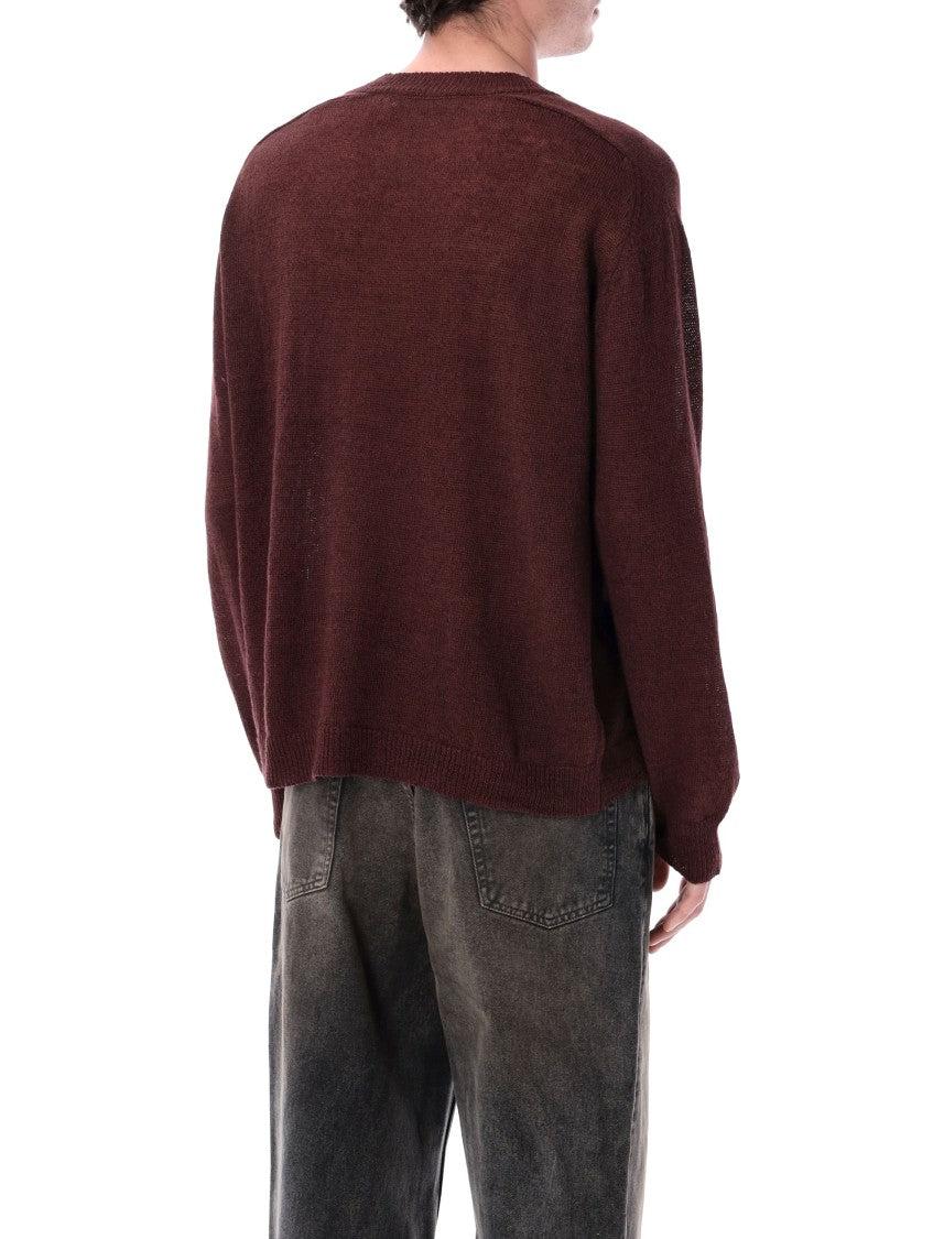 Our Legacy Rue Burgundy V Neck Knit Sweater