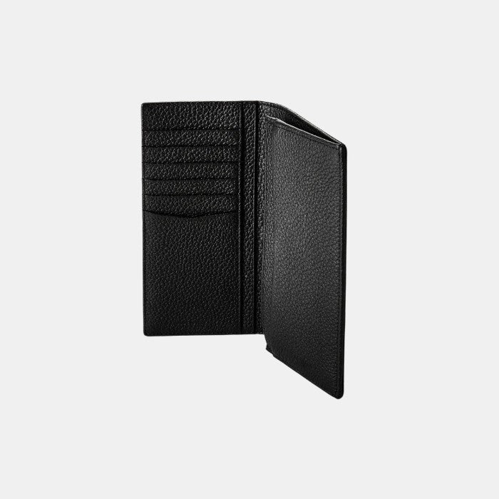 Serapian Cachemire Leather Black Wallet With Palladium Finish