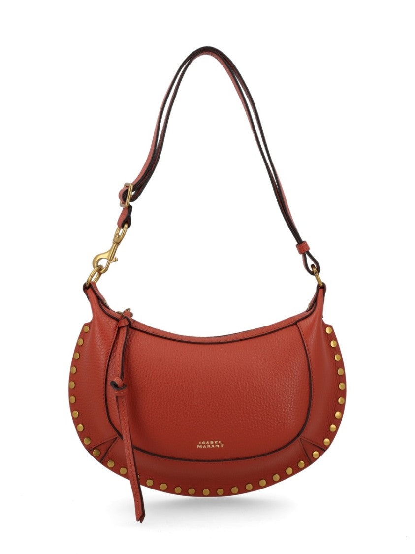 Isabel Marant Neutrals Oskan Moon Studded Leather Shoulder Bag