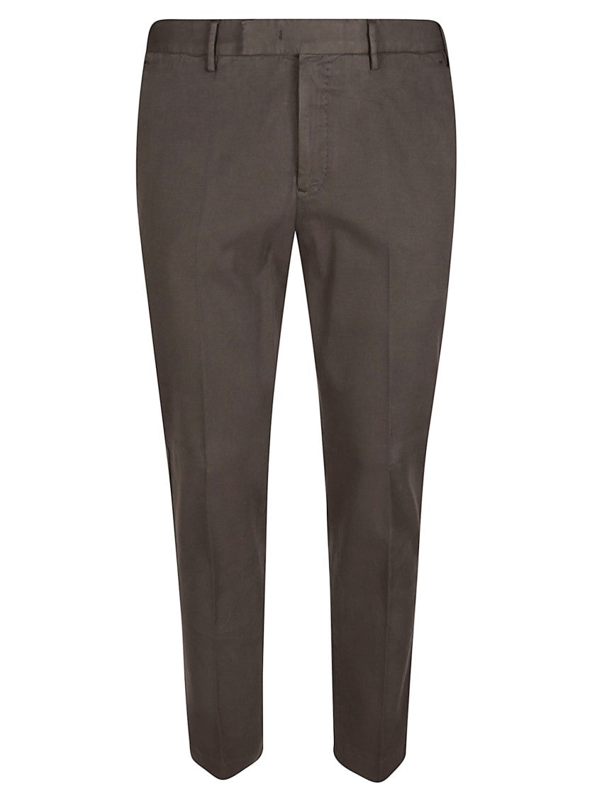 Pt Torino Dieci Tailored Brown Cotton-Cashmere Pants