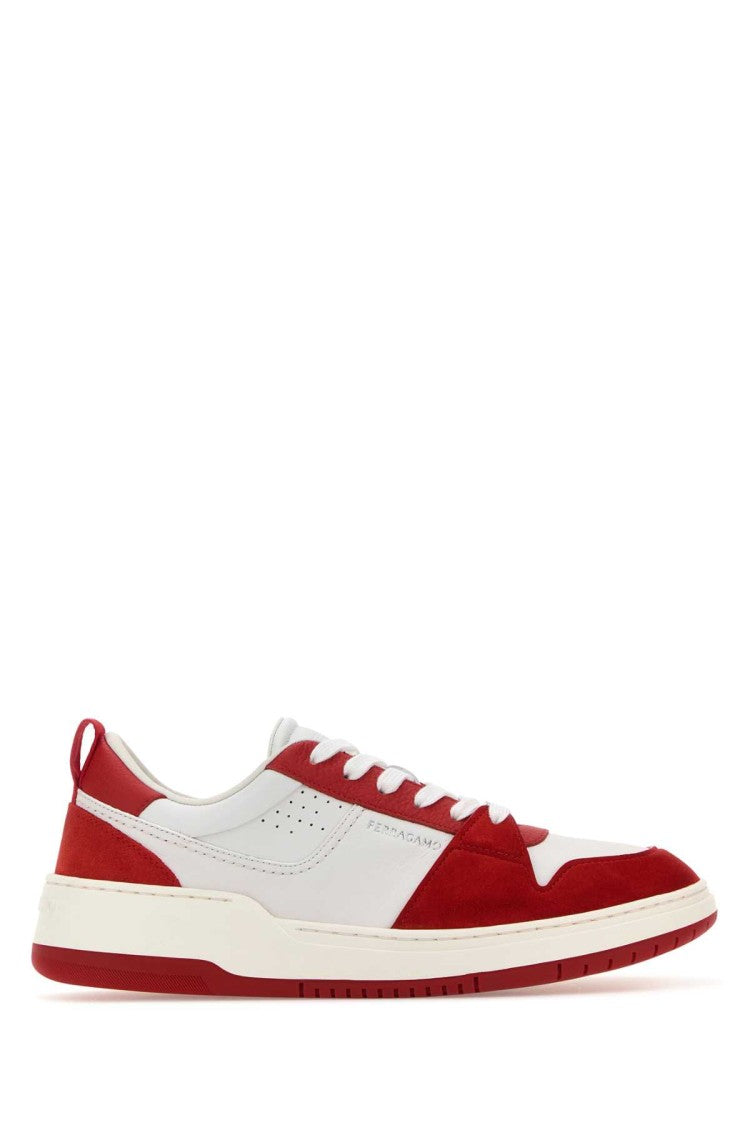 Salvatore Ferragamo Contemporary Red And White Sneakers