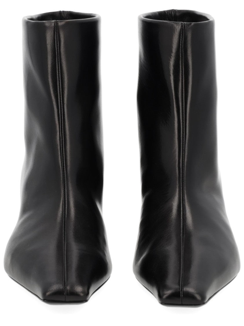 Khaite Arizona Pointed Toe Leather Ankle Boots