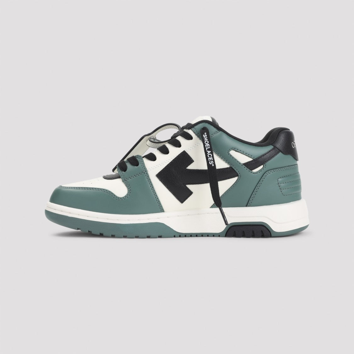 Off-White Green Leather Out-Of-Office Sneakers