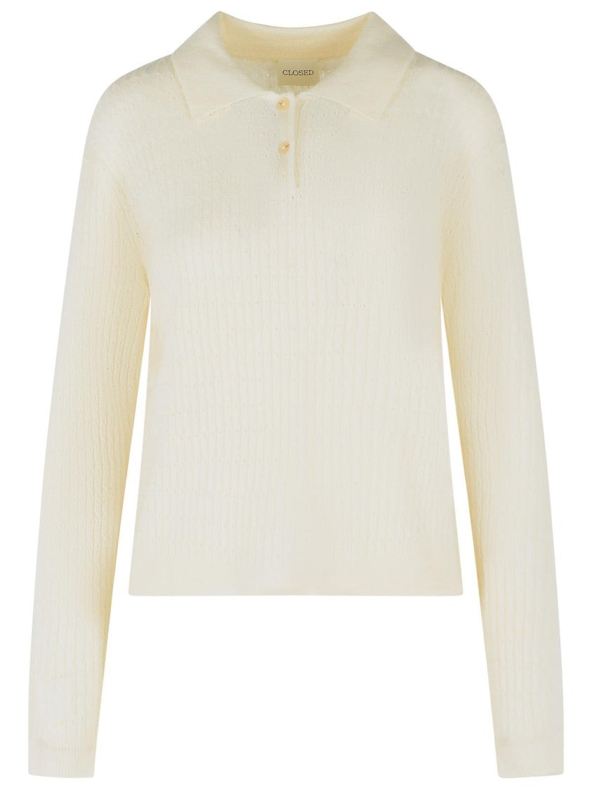 Closed Ivory Wool Polo Shirt