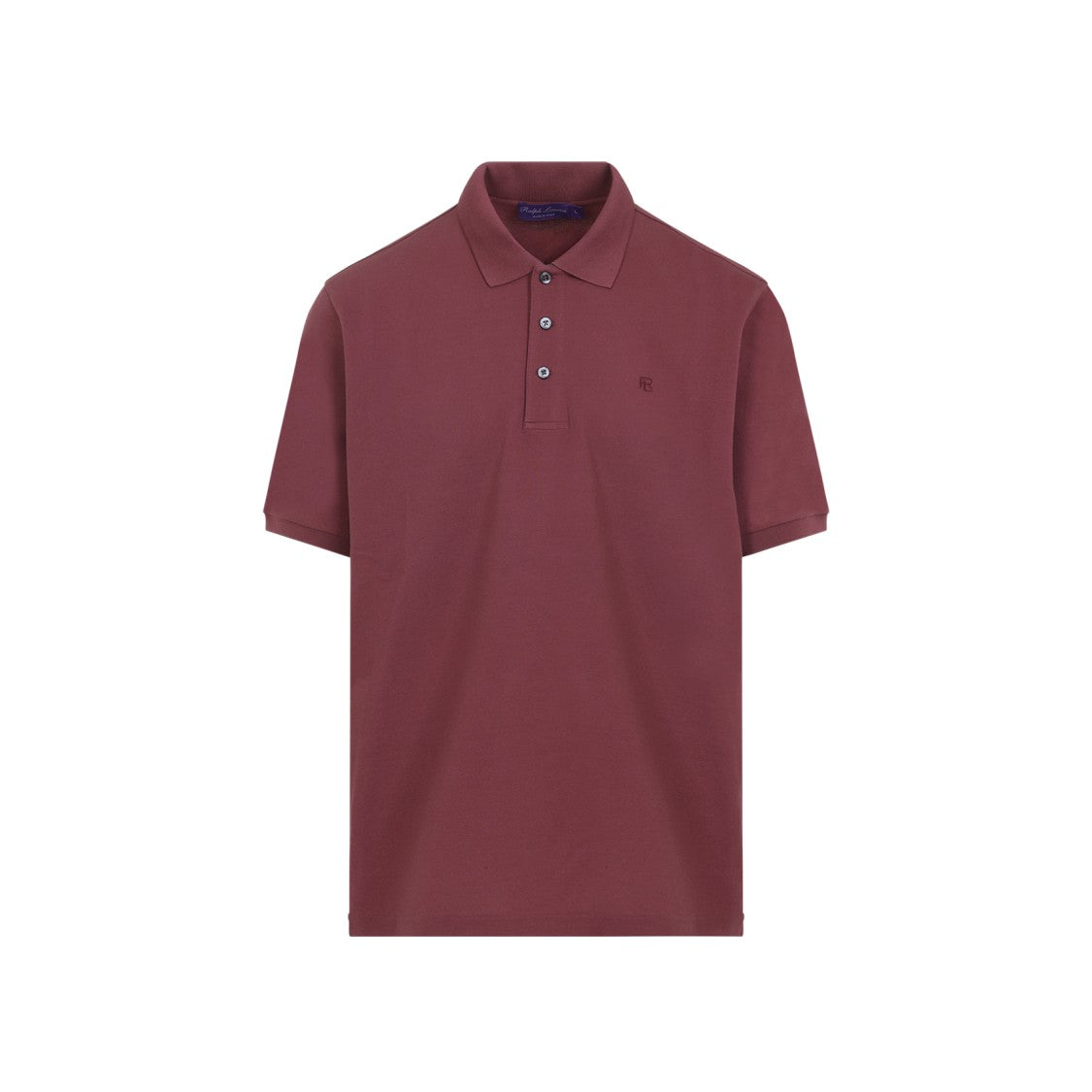 Ralph Lauren X Purple Label Burgundy Cotton Piqué Polo With Tonal Logo Embroidery