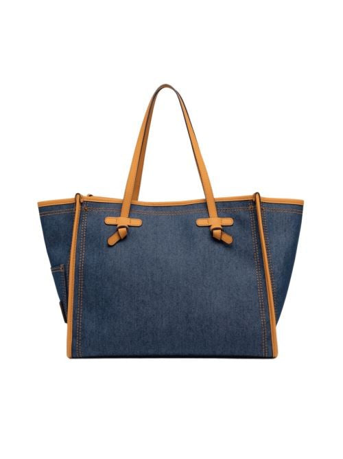 Marcella Denim-Effect Handbag With Pouch