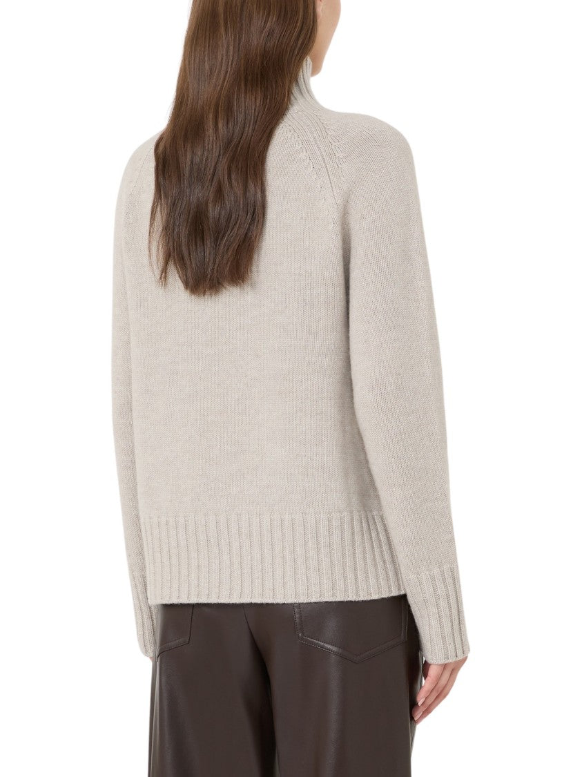 Max Mara Ribbed Wool Cashmere Turtleneck Sweater