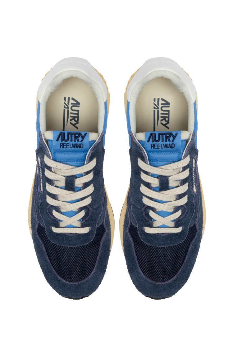 Autry Blue Reelwind Suede Mesh Sneakers